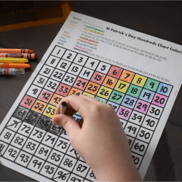 Free St. Patrick's Day 100s Chart Coloring Activity