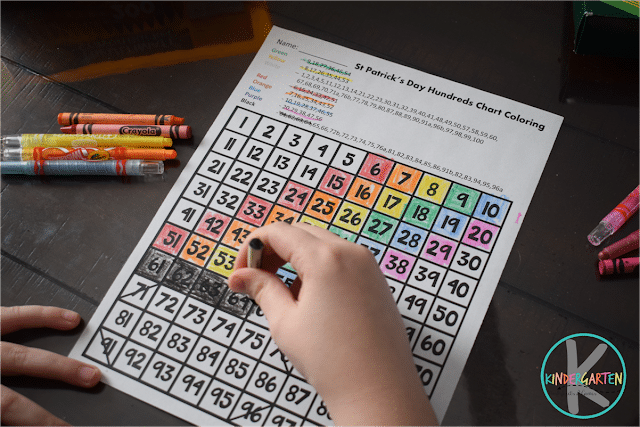 Free St. Patrick's Day 100s Chart Coloring Activity 