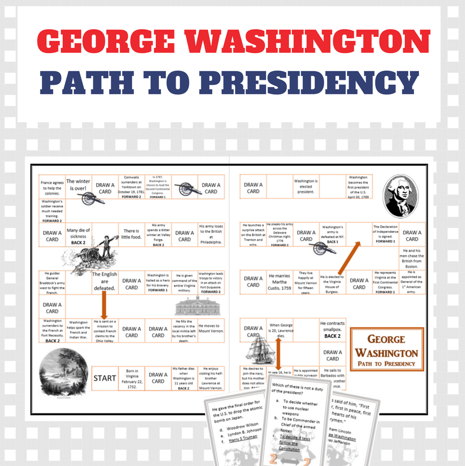 Free George Washington File Folder Game