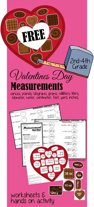 Free Valentine's Day Measurement Worksheets