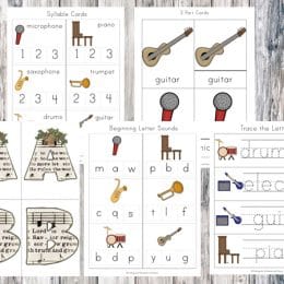 Free Musical Instruments Worksheet Pack