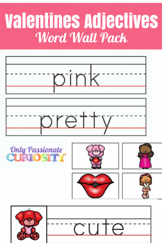 Free Valentine's Day Adjective Word Wall Printables