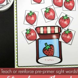 Free Strawberry-Themed Sight Word Sort Printables