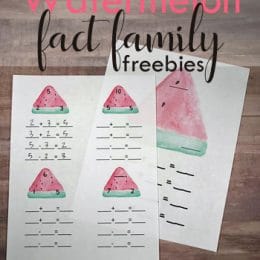 Free Watermelon Math Fact Worksheets