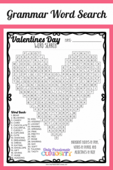 FREE Valentine's Day Parts of Speech Word Search