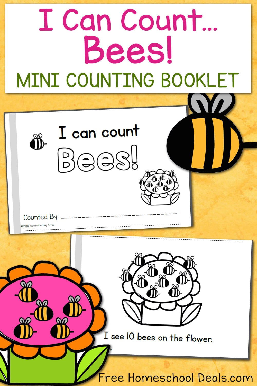 FREE I CAN COUNT BEES MINI-BOOK (Instant Download)