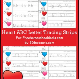 FREE HEART ABC TRACING STRIPS (Instant Download)