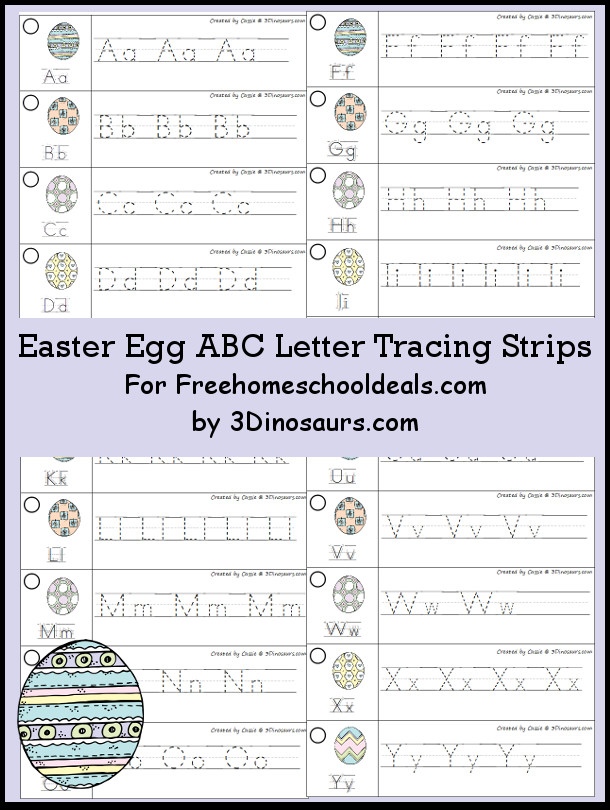 FREE EASTER EGG ABC TRACING STRIPS (Instant Download)