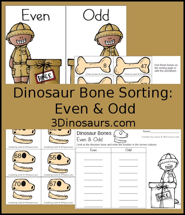 Free Dinosaur Even & Odd Number Sorting Printables