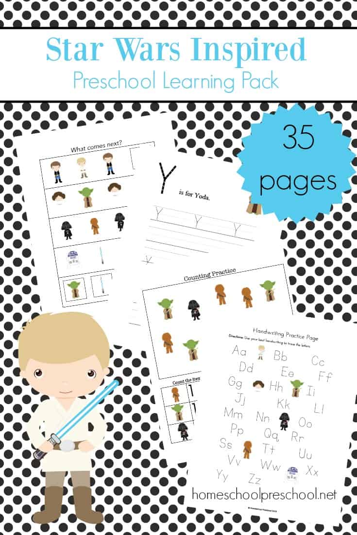 Free Star Wars Preschool Learning Pack