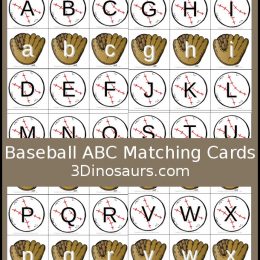Free Baseball Alphabet Matching Cards