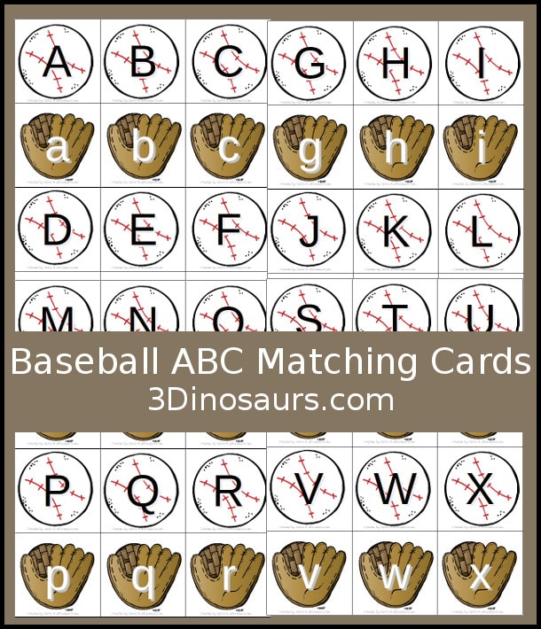 Free Baseball Alphabet Matching Cards