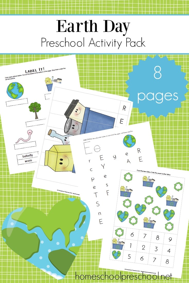 Free Earth Day Preschool Learning Pack