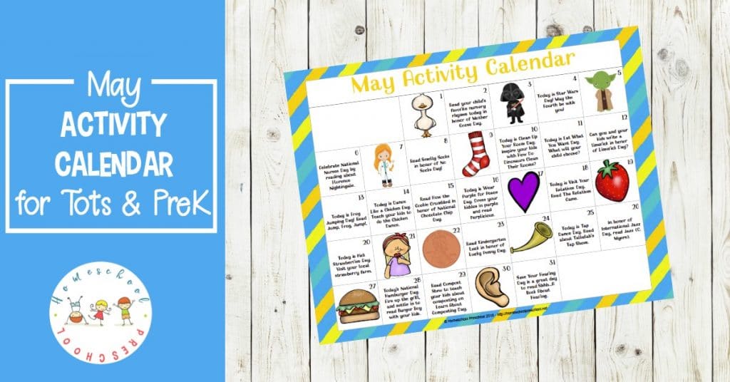 Free May Preschool Activity Calendar