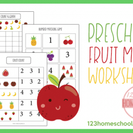 Free Fruit Preschool Math Worksheets