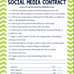 FREE TEEN SOCIAL MEDIA CONTRACT (Instant Download)