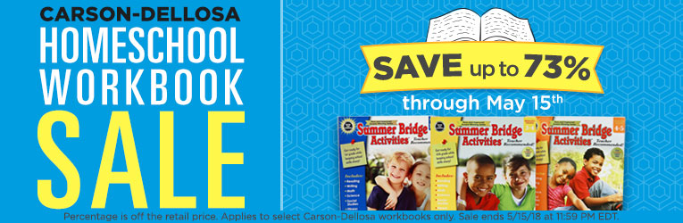 Carson-Dellosa Workbook Sale - Up to 73% Off!