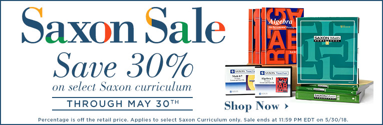 30% Off Saxon Math Curriculum