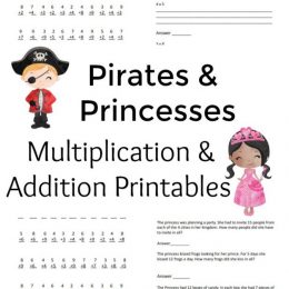 Free Pirate & Princess Math Worksheets