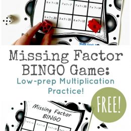 Free Missing Factor BINGO Game