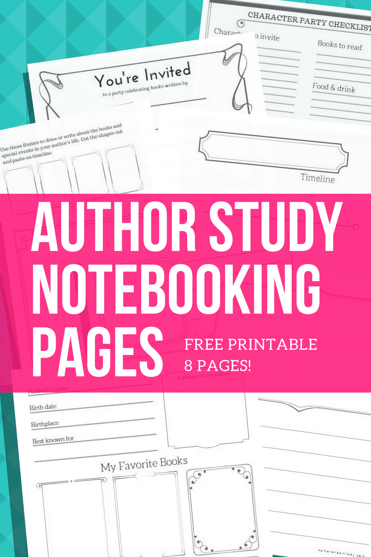 Free Author Study Notebooking Pages