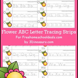 FREE FLOWER ABC TRACING STRIPS (Instant Download)