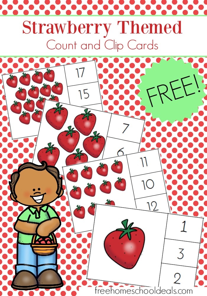 FREE STRAWBERRY COUNT AND CLIP CARDS (Instant Download)