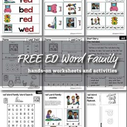 Free ED Word Family Worksheets