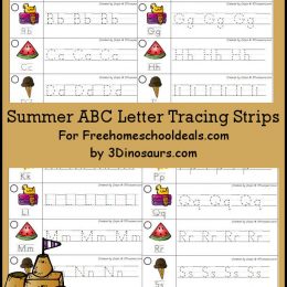 FREE SUMMER ABC LETTER TRACING STRIPS (Instant Download)