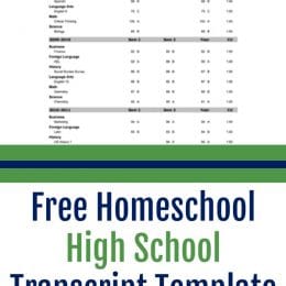 Free Homeschool High School Transcript Template