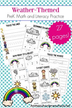 Free Preschool Weather Worksheets