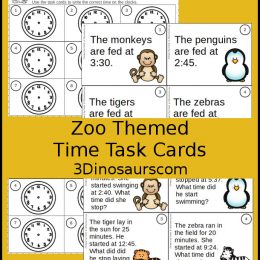 Free Zoo Themed Time Task Cards