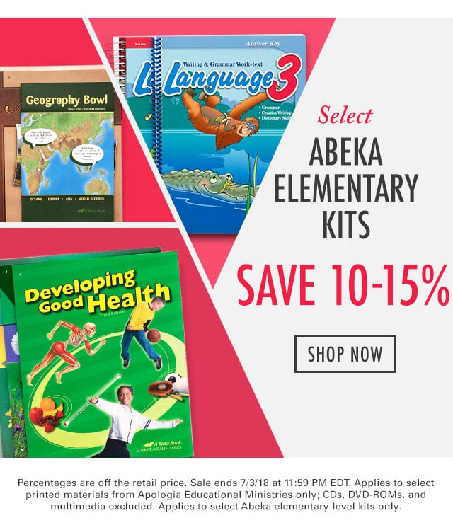 Abeka Elementary Homeschool Kit Sale - 10-15% Off!