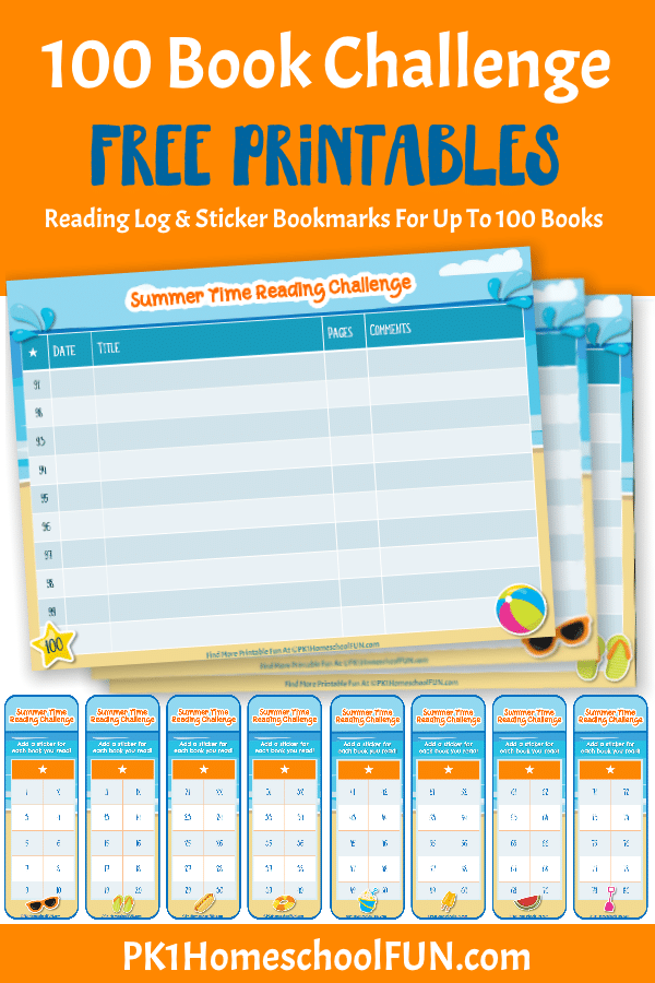 Free Summer Book Challenge Logs & Bookmarks