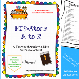 Free Preschool Alphabet Bible Lessons