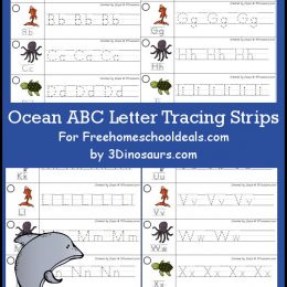 FREE OCEAN ALPHABET TRACING STRIPS (Instant Download)