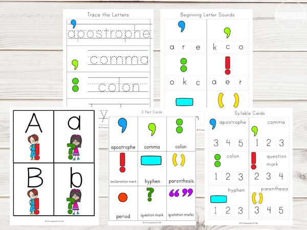 Free Punctuation Marks Printable Pack