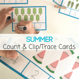 Free Summer Count, Clip, & Trace Cards