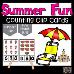 Free Summer Fun Counting Clip Cards