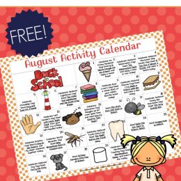 Free August Preschool Activity Calendar