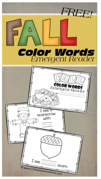 Celebrate Fall with this FREE Fall-Themed Resource: Fall Color Word Emergent Readers! #fhdhomeschoolers #freehomeschooldeals #hsfreebies #homeschoolers #fall