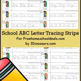 FREE SCHOOL THEMED LETTER TRACING STRIPS (Instant Download)