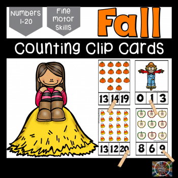 Check out these FREE Fall Count & Clip Cards here! #fhdhomeschoolers #freehomeschooldeals #hsfreebies #fall #homeschoolmoms