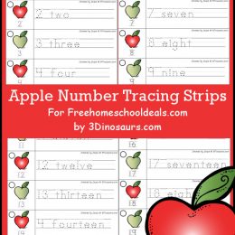 FREE APPLE NUMBER TRACING STRIPS (Instant Download)