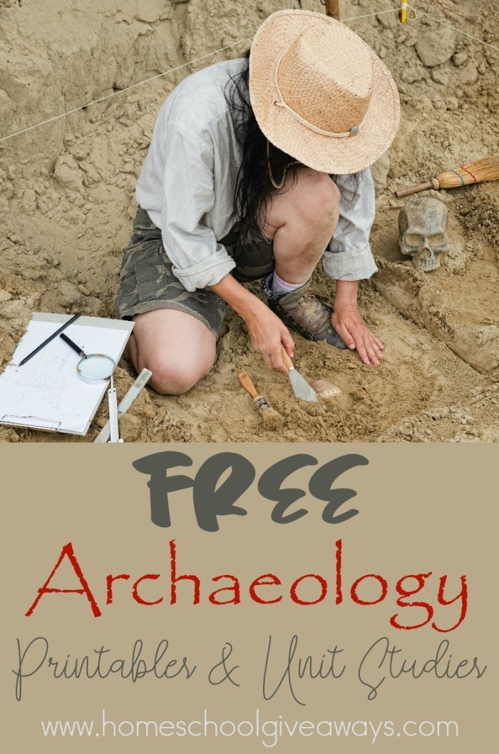 free archaelogy printables and unit studies