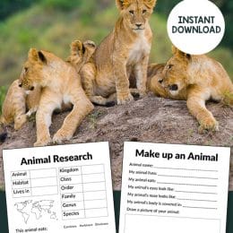 free animal research printables