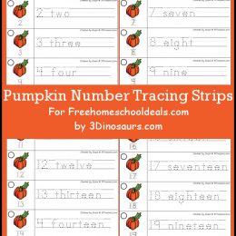 FREE Pumpkin Number Tracing Strips (Instant Download)