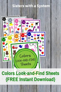 FREE Colors Look-and-Find Sheets!