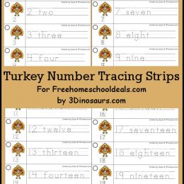 FREE Turkey Tracing Strips Printable (Instant Download)