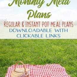 FREE August Monthly Meal Plans